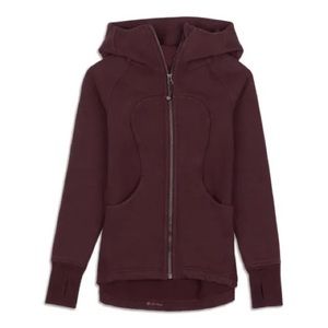 Lululemon Scuba full zip jacket, maroon, size 4